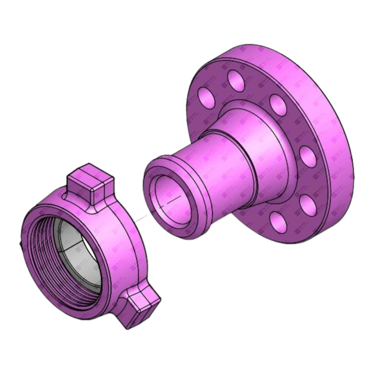 Flange Adapter, 3" 1500# RTJ x 3" 1502 M, 3705 psi, Sour Service