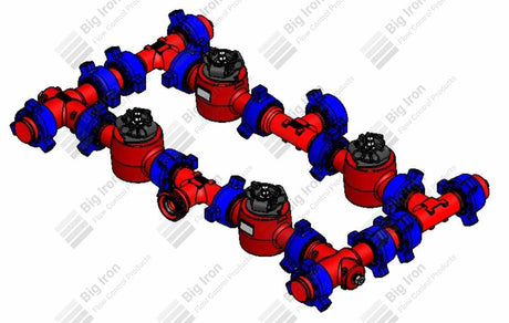 Manifold 2” Fig 1502 4 Plug Valve Single Stage W/2 Positives 15000 Psi Std Service